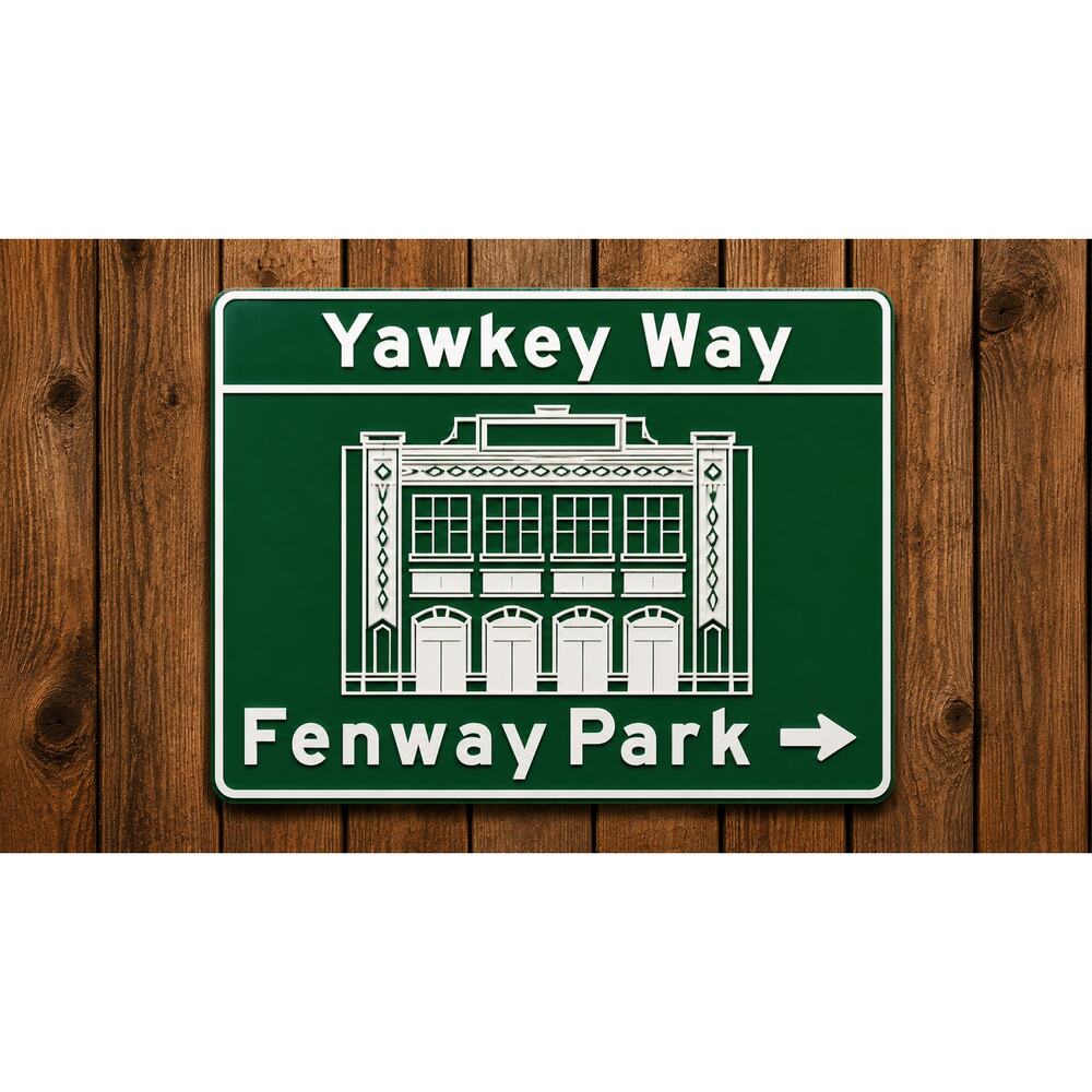 Fenway Park Yawkey Way Road Sign Red Sox Baseball Boston Massachusetts